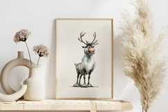 Funny Christmas Reindeer Clipart Product Image 3