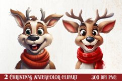 Funny Christmas Reindeer Clipart Sublimation, Christmas SVG Product Image 1