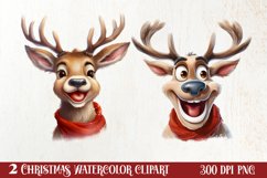 Funny Christmas Reindeer Clipart Sublimation, Christmas SVG Product Image 1