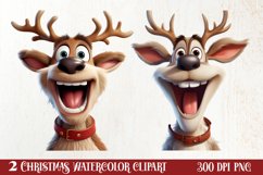 Funny Christmas Reindeer Clipart Sublimation, Christmas SVG Product Image 1