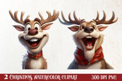 Funny Christmas Reindeer Clipart Sublimation, Christmas SVG Product Image 1