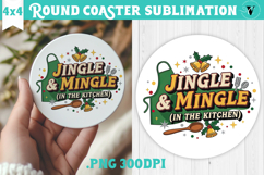 Christmas Round Coaster | Funny retro style Product Image 1