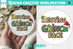 Christmas Round Coaster | Funny retro style Product Image 1