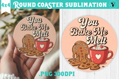 Christmas Round Coaster | Funny retro style Product Image 1