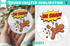 Christmas Round Coaster | Funny retro style Product Image 1