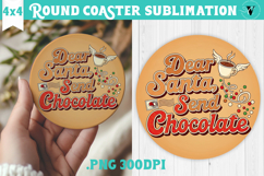 Christmas Round Coaster | Funny retro style Product Image 1