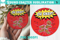 Christmas Round Coaster | Funny retro style Product Image 1