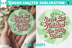 Christmas Round Coaster | Funny retro style Product Image 1