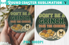 Christmas Round Coaster | Funny retro style Product Image 1