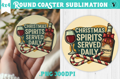 Christmas Round Coaster | Funny retro style Product Image 1