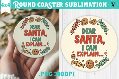 Christmas Round Coaster | Funny retro style Product Image 1
