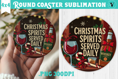 Christmas Round Coaster | Funny retro style Product Image 1