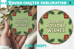Christmas Round Coaster | Funny retro style Product Image 1