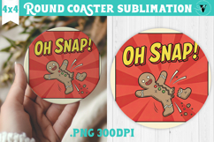 Christmas Round Coaster | Funny retro style Product Image 1