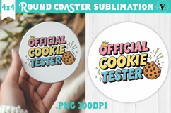 Christmas Round Coaster | Funny retro style Product Image 1