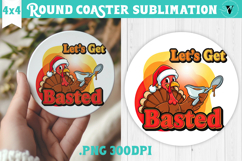Christmas Round Coaster | Funny retro style Product Image 1
