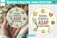 Christmas Round Coaster | Funny retro style Product Image 1