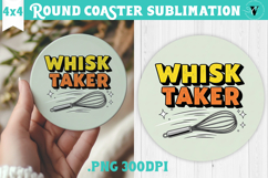 Christmas Round Coaster | Funny retro style Product Image 1