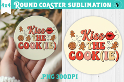 Christmas Round Coaster | Funny retro style Product Image 1