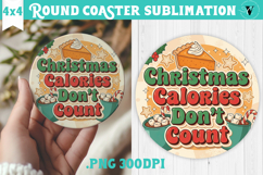Christmas Round Coaster | Funny retro style Product Image 1