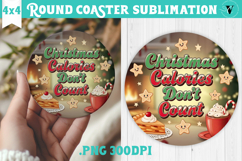Christmas Round Coaster | Funny retro style Product Image 1