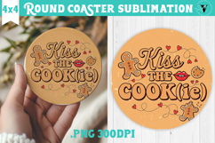 Christmas Round Coaster | Funny retro style Product Image 1