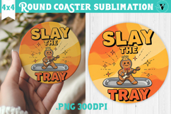 Christmas Round Coaster | Funny retro style Product Image 1