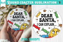 Christmas Round Coaster | Funny retro style Product Image 1