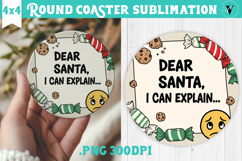 Christmas Round Coaster | Funny retro style Product Image 1