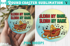 Christmas Round Coaster | Funny retro style Product Image 1