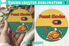 Christmas Round Coaster | Funny retro style Product Image 1