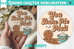 Christmas Round Coaster | Funny retro style Product Image 1