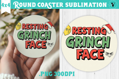 Christmas Round Coaster | Funny retro style Product Image 1