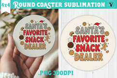 Christmas Round Coaster | Funny retro style Product Image 1