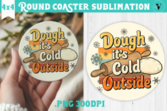 Christmas Round Coaster | Funny retro style Product Image 1