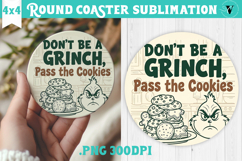 Christmas Round Coaster | Funny retro style Product Image 1