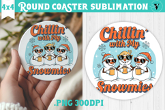 Christmas Round Coaster | Funny retro style Product Image 1