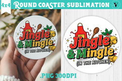 Christmas Round Coaster | Funny retro style Product Image 1