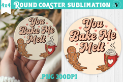 Christmas Round Coaster | Funny retro style Product Image 1