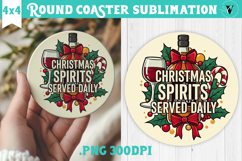 Christmas Round Coaster | Funny retro style Product Image 1