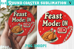 Christmas Round Coaster | Funny retro style Product Image 1