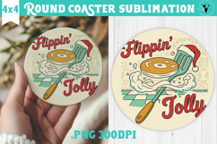 Christmas Round Coaster | Funny retro style Product Image 1