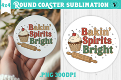 Christmas Round Coaster | Funny retro style Product Image 1