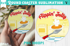 Christmas Round Coaster | Funny retro style Product Image 1