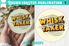 Christmas Round Coaster | Funny retro style Product Image 1