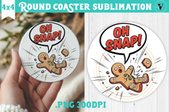 Christmas Round Coaster | Funny retro style Product Image 1