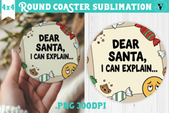 Christmas Round Coaster | Funny retro style Product Image 1