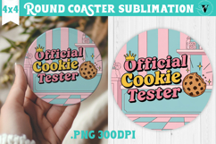 Christmas Round Coaster | Funny retro style Product Image 1