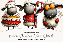 Funny Christmas Sheep Clipart Product Image 1