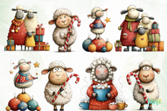 Funny Christmas Sheep Clipart Product Image 7